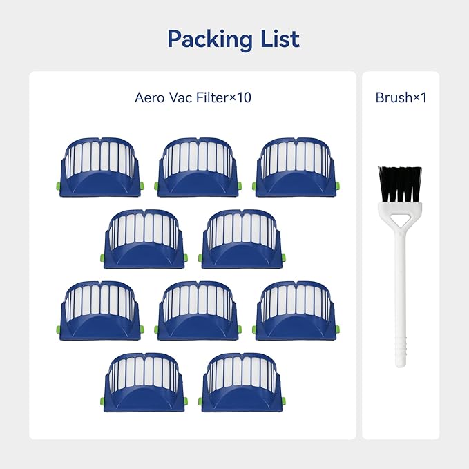 Aero Vac Filter Replacement Compatible with iRobot Roomba 500 & 600 Series 536 550 551 595 614 620 630 645 650 655 660 665 670 675 677 680 685 690 Vacuum Cleaner Accessories,with a brush