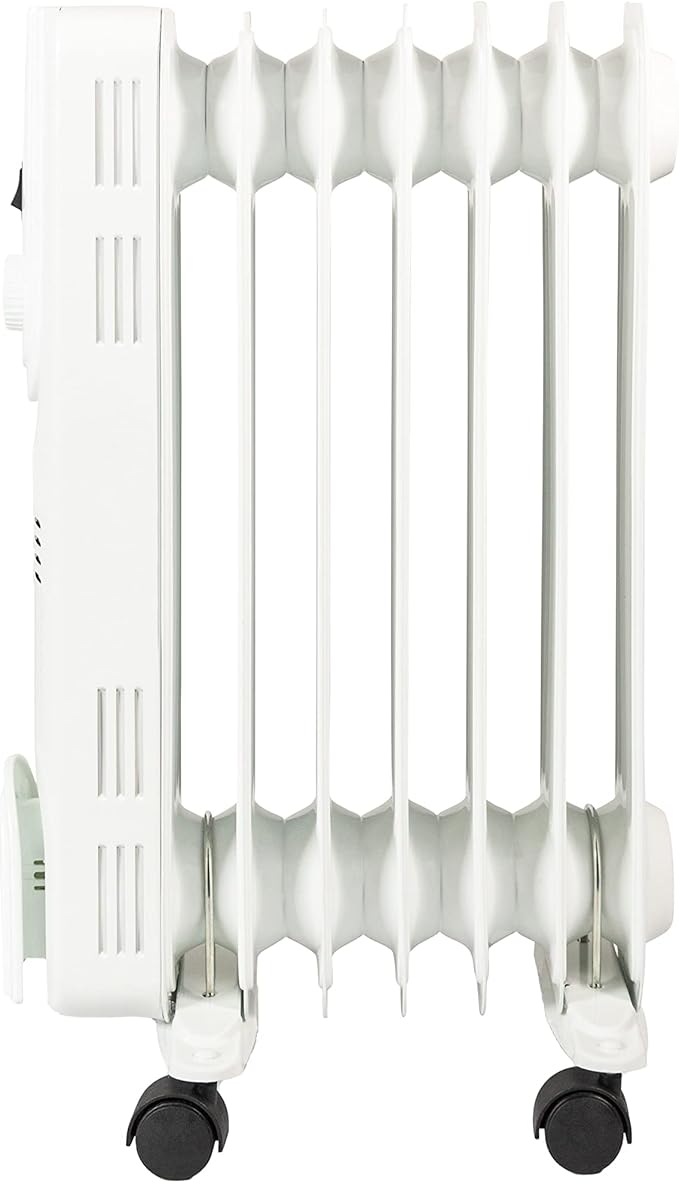 Comfort Zone Electric Oil-Filled Radiant Radiator Space Heater, Never Refill, Adjustable Thermostat, Tip-Over Switch & Overheat Protection System, Ideal for Home, Bedroom, & Office, 1,200W, CZ7007J