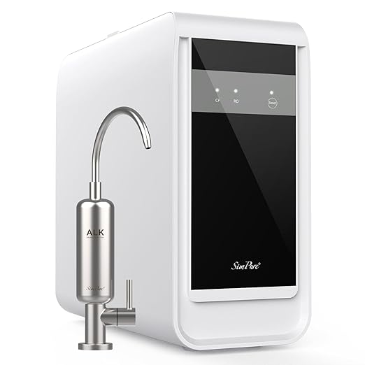 SimPure Q3-600A Reverse Osmosis System with Remineralization, 600 GPD Under Sink RO Water Filtration with ALK Faucet, 8 Stage Tankless RO Water Filter, PH+, Acid-Base Balance, NSF/ANSI 58 Certified