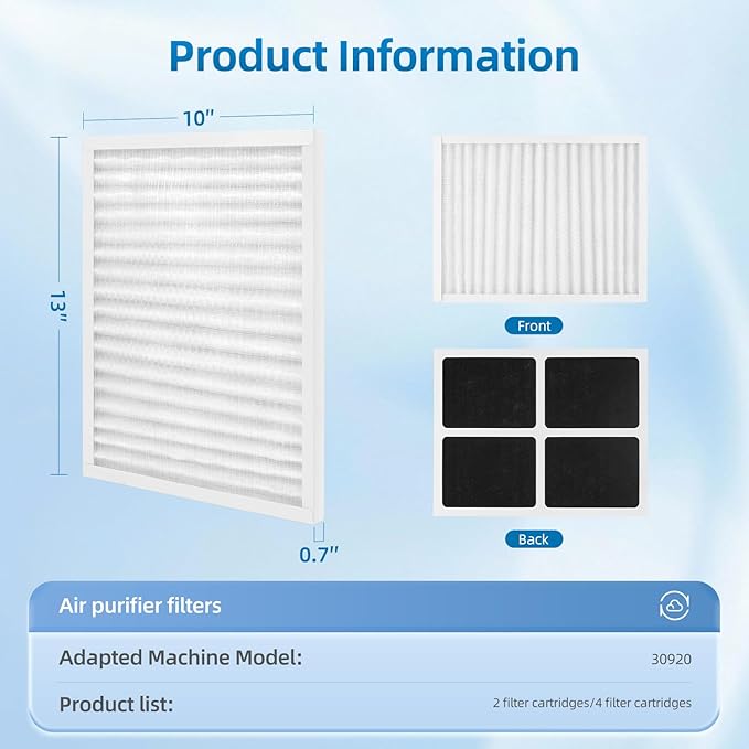 30920 Replacement Filter Compatible with Hunter HEPAtech 30920 fits 30050 30054 30055 30065 30070 30071 30075 30080 30177 30832 30882 30883 37055 37065 Air Purifiers,HEPA Carbon Filter (4 Pack)