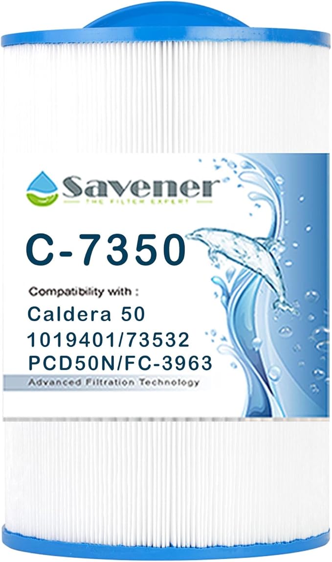 Spa Filter Compatible with Caldera 50, Caldera Spas, Unicel C-7350, 1019401, 73532, PCD50N, FC-3963, 50 sq.ft hot tub Filter, 1 Pack