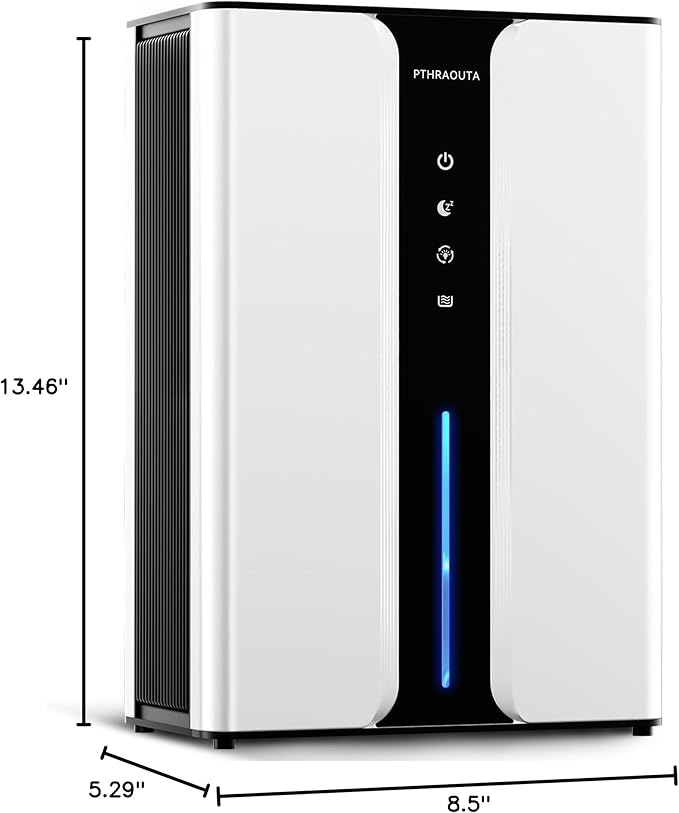 95oz Home Dehumidifier, (950 sq.ft) Quiet dehumidifier for Bedroom Bathroom with Drain Hose, with Air Reusable Filter Indoor deshumidificador for Basement RV Closet