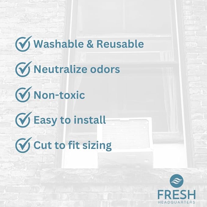 2-Pack Cut to Fit Air Filter - 24"x15"x0.25" Reusable and Washable Foam Filter Material - Cuttable and Versatile Replacement for Air Conditioner Units, Range Hood, RV Vents and More