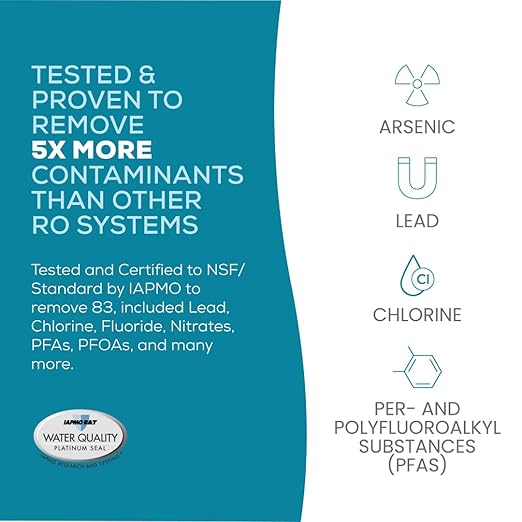 AquaTru Under Sink Reverse Osmosis Water Filter System with Alkaline pH+ Filter | Certified to Remove Lead, Chlorine, Fluoride, PFOA, PFOS & More for Pure Great-Tasting Water