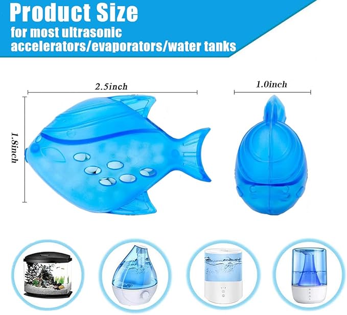 16PCS Universal Humidifier Tank Cleaner,Humidifier Cleaning Fish for Humidifiers & Fish Tanks,Purifies Water, Prevent Hard Water Build-Up, Reduce Scale and White Dust