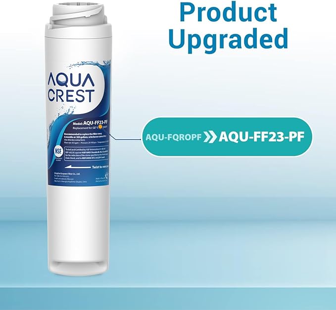 AQUA CREST FQROPF, FQSLF 𝐍𝐒𝐅/𝐀𝐍𝐒𝐈 𝟒𝟎𝟏 𝐂𝐞𝐫𝐭𝐢𝐟𝐢𝐞𝐝, 𝐑𝐞𝐝𝐮𝐜𝐞𝐬 𝐏𝐅𝐀𝐒, 𝐏𝐅𝐎𝐀/𝐏𝐅𝐎𝐒, Replacement for FQROPF, FQSLF, GXSV65R, GQSV65R, PXRQ15F, PNRQ15F, (2 Pack)