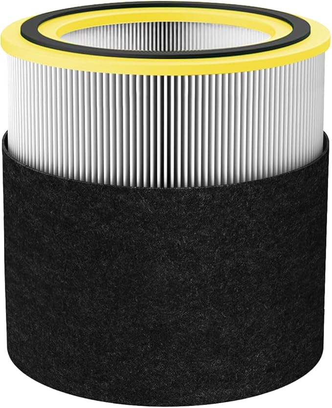 Fette Filter - FLT151 Replacement True Hepa H13 Filter V Compatible with GermGuardian for Models AC3000, AC151, AP3151, AC3000W, AC3000,AC151W AirSafe Series Black/Yellow. Pack of 1