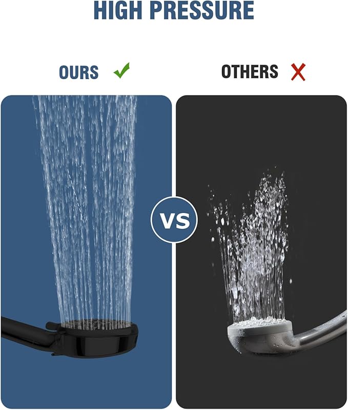 Filtered Shower Head with Handheld Oil Rubbed Bronze, BOWGER 6 Modes High Pressure Shower Heads with Power Wash and Hard Water Filter, Detachable Hand Held Showerhead Set with Extra Long Hose, ORB