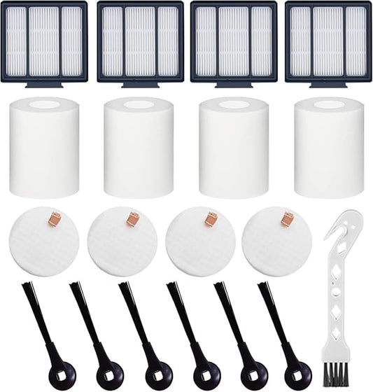 19PCs Robot Vacuum Parts Kit: Compatible with Shark IQ R101AE RV1001AE AV912S AV1002AE RV100AE UR1000SR - Pet Hair Dander Defense Maintenance Set for Large Homes