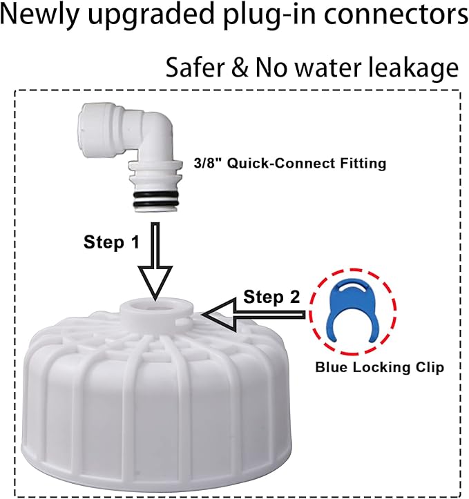 Huining 3012-400GPD Reverse Osmosis Membrane Housing Kit with 3/8 1/4 Quick Connector,Water Pipe,Wrench Whole Set Compatible with Residential Household Water Filtration System