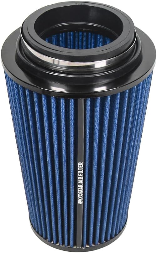 3/3.5/4inch Inlet Cold Air Intake Cone Replacement Performance Washable High Flow Dry Air Filter (BLUE)