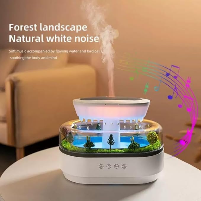 Humidifiers for Bedroom, 250ML Essential Oil Diffuser, Aromatherapy Diffuser, with 7-Color Mood Light, Quiet Raindrop Cool Mist Air Humidifier for Bedroom, Office, Nursery, Plants- White