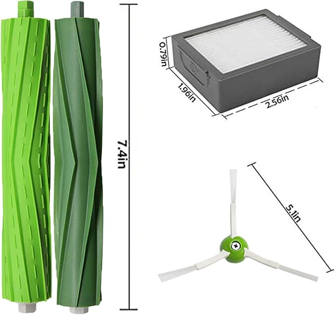 Replacement Parts accessories for iRobot Roomba e5 e6 i1 i2 i3 i3+ i4 i5 i6 i6+ i7 i7+ i8 i8+ j5 j6 j7 j8,for Roomba i e&j Series Vacuum Cleaner(2 Set Roller Brushes,10 HEPA Filters,10 Side Brushes)