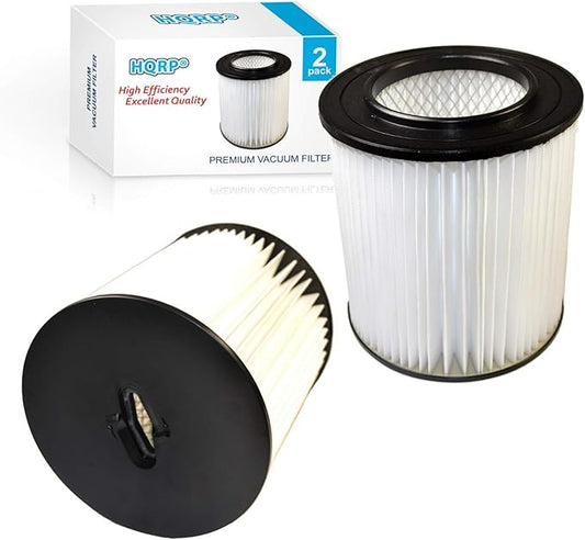 HQRP 2-pack 7" Filter compatible with Dirt Devil Pro 390, 590, 690, 890, 990, Platinum Force 299e H-P Central Vacuum Systems, 8106-01 Replacement