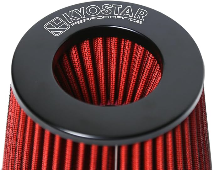 Kyostar Universal Red 3.5 Inch 89mm Air Intake Cone Filter Replacement Quality Dry Air Filter