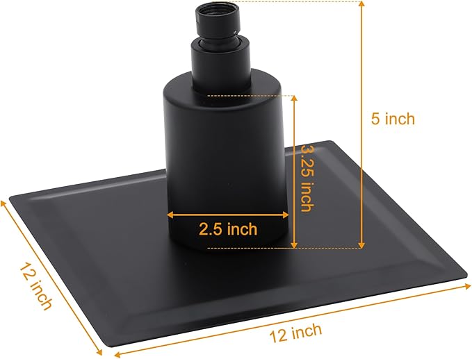 Dcolora Filtered Rain Shower Head – 12 Inch Matte Black 304 Stainless Steel with 16-Stage Water Filter, Nano Titanium Coating, Improves Skin & Hair – Filter Cartridge Included (Black, 12 Inch)