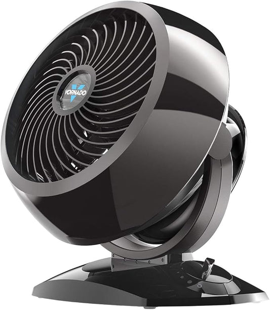 Vornado 5303 Small Whole Room Air Circulator Fan with Base-Mounted Controls, 3 Speed Settings, Multi-Directional Airflow, Removable Grill for Cleaning, Black