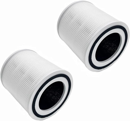 2 PACK TT-AP005 Replacement Filter Compatible with TaoTronics HEPA Air Purifier, 3-in-1 H13 True HEPA with High-efficiency Activated Carbon Pre-Filter
