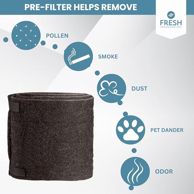 Premium Activated Carbon and Zeolite Prefilter - Versatile 10" x 46.5" Dual Action Carbon Replacement Filter & Extends HEPA Filter Life, Compatible w/Honeywell Air Purifiers Models