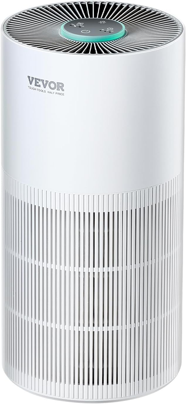 VEVOR Air Purifier for Bedroom Home, H11 HEPA Layer, 1100 ft²/h Smart Air Purifier with Speed Control & Child Lock Guard, Efficient Air Cleaner with Convenient Touch Panel & 25 dB Sleep Mode