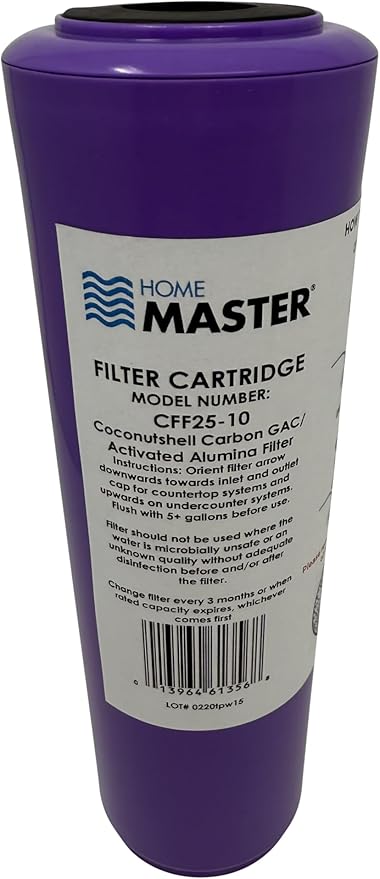 Home Master CFF25-10 Jr F2 Replacement Fluoride Filter, Fits Standard 10” Housings, Multi-Stage, Sediment, Activated Alumina, GAC Activated Coconut Shell Carbon Medias, Compression Disks,1 Count