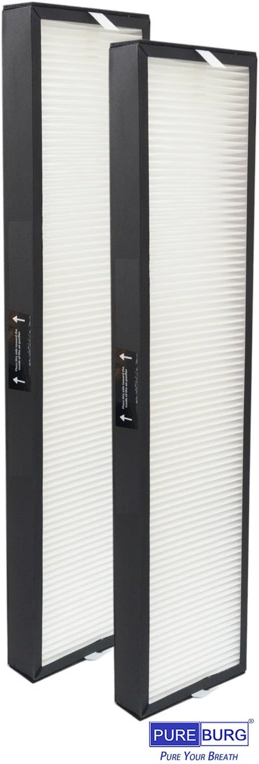 PUREBURG 182550 Replacement Filter Compatible with Bionair BAP536UV-U Air Purifier, 2-Pack H13 HEPA Air Clean Dust