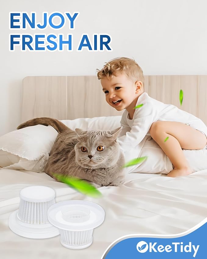 Replacement Filter Compatible with Horsepower Duck Compact Cordless Vacuum Cleaner AS Seen On TV, Vacuum Cleaner Filter Replacement Parts, 8+1 Pack