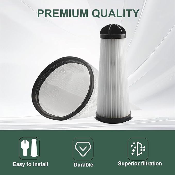 2KE2105000 HEPA Cloth Bag Liner and 2KE2110000 Replacement Filter Fit for Hoover Shoulder Vac Pro Vacuum Cleaner C2401 and for Royal RY4000, RY4001 backpack Vacuum