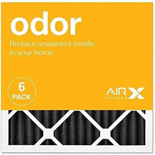 AIRx ODOR 16x16x1 MERV 8 Carbon Pleated Air Filter - Made in the USA - Box of 6