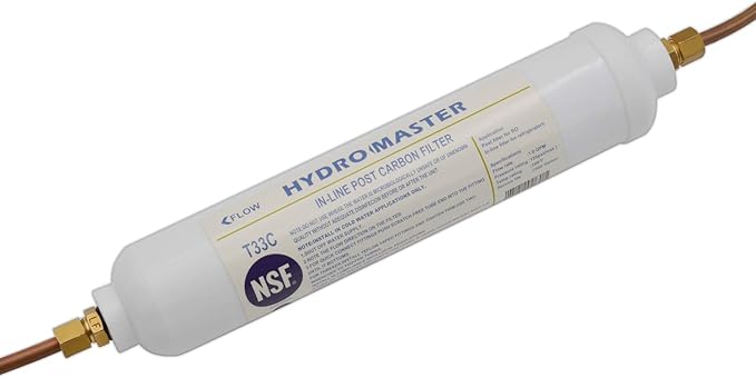 HYDRO MASTER IN-LINE POST CARBON FILTER With 1/4-Inch NPT Connection, 10 Inch x 2 Inch.
