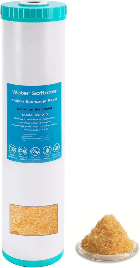 H&G Lifestyles 20 x 4.5 Whole House Water Softener Filter, Ion Exchange Filter Replacement Cartridge,Remove Calcium Magnesium,Prevent Scale Build-up,for Any 20" Whole House Water Filters System