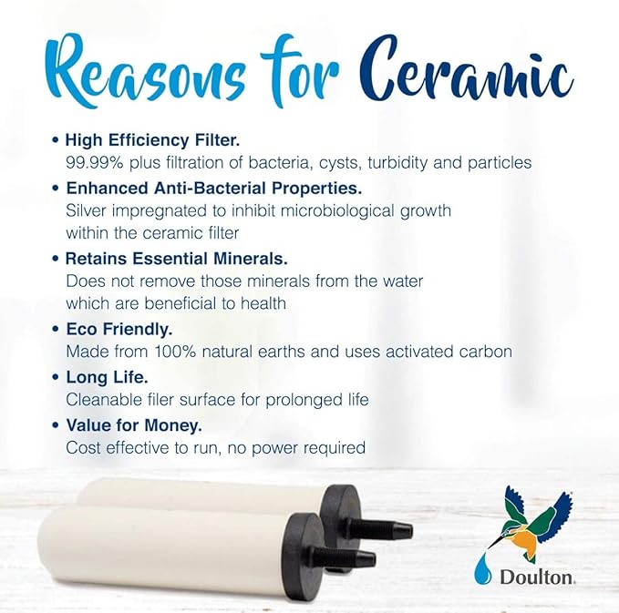 Doulton ¦ W9120562 ¦ 10" Sterasyl ¦ Authentic Drinking Water Ceramic Replacement Candle Element Filter ¦ 9204 ¦ White ¦ NSF Certified ¦ BSP Thread ¦