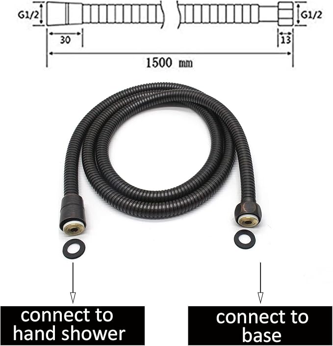 Oil Rubbed Bronze Vintage Telephone Handheld Shower Spray Ceramic Handle with 59inch Flexible Hose, Antique Brass Shower Head Clawfoot Tub Showerhead Replacement, No Wand Holder