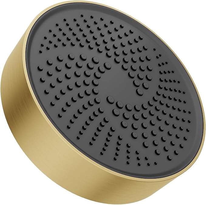 AULEEND，high pressure shower heads，with Anti-Clog Rubber Jets - 360° Rotation Adjustable Shower Head -7.87inches (D-Brushed Gold)