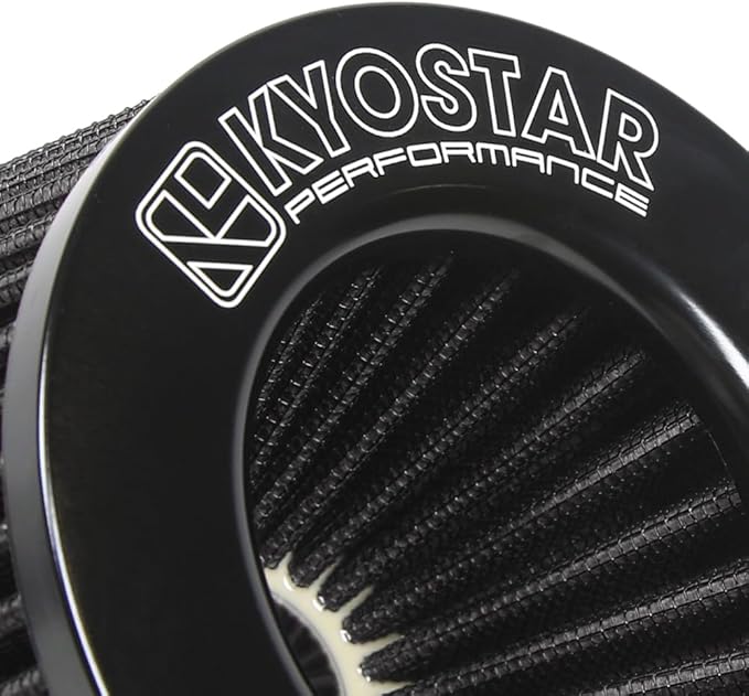 3/3.5/4inch Inlet Cold Air Intake Cone Replacement Performance Washable High Flow Dry Air Filter (BLACK)