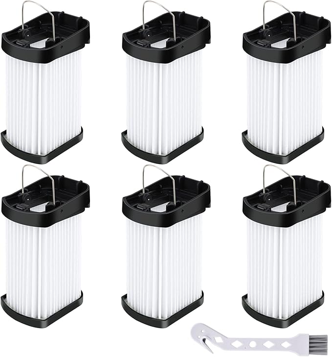 6 Pack Replacement Fabric Filter Compatible with Shark Cordless Handheld Vacuum WANDVAC WV401 WV401BL WV401PK WV403BR WV410PR WV410BL Compare to Part XFFWV400