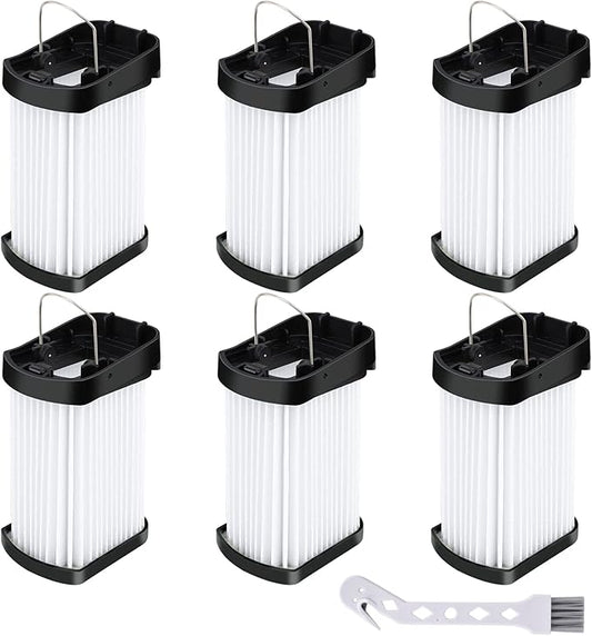 6 Pack Replacement Fabric Filter Compatible with Shark Cordless Handheld Vacuum WANDVAC WV401 WV401BL WV401PK WV403BR WV410PR WV410BL Compare to Part XFFWV400