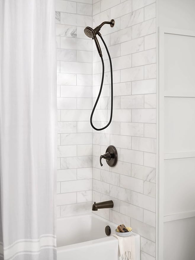 Moen Engage Magnetix Mediterranean Bronze 3.5-Inch Six-Function Detachable Handheld Showerhead with Magnetic Docking System, 26100BRB