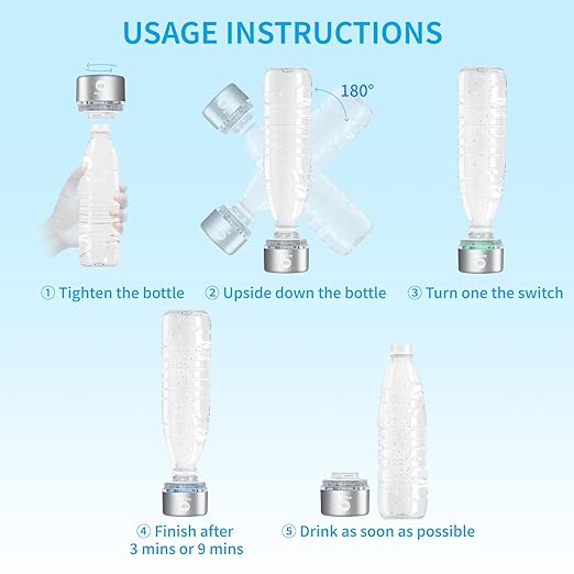 Portable Hydrogen Water Bottle Generator 3200PPB Rechargeable with PEM SPE Technology for Home Travel Sport Drinking Improve Health (Silver)