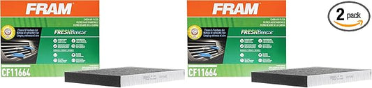 FRAM Fresh Breeze Cabin Air Filter Replacement for Car Passenger Compartment w/Arm and Hammer Baking Soda, Easy Install, CF11664 for Hyundai/Kia Vehicles (Pack of 2)