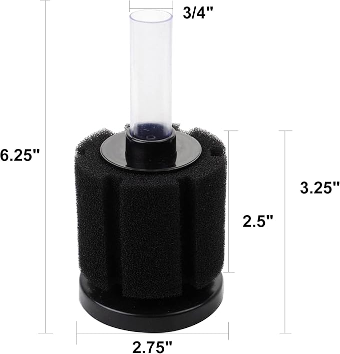 AQUANEAT Aquarium Sponge Filter Breeding Fry Betta Shrimp Nano Fish Tank 4pcs (Middle up to 20Gal)