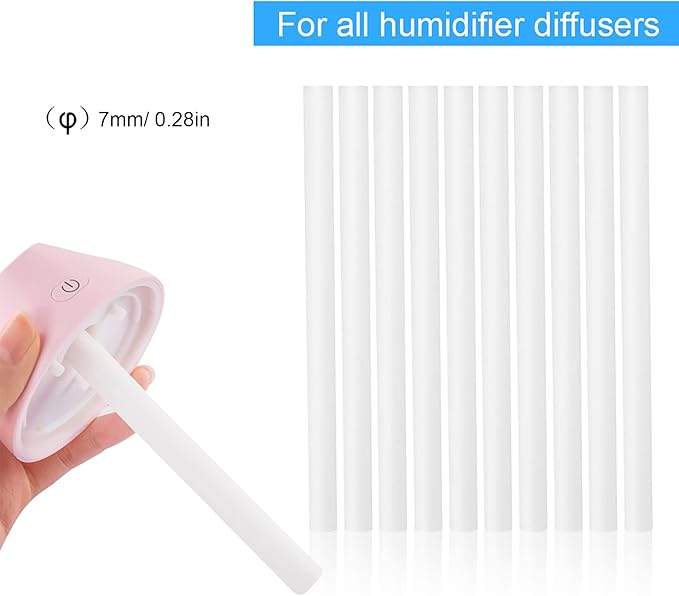 Filter Cotton Sticks, 10Pcs Mini Portable Humidifier Diffuser Cotton Sticks Filter Replacement USB Humidifier Replacement Sponges Refill Stick