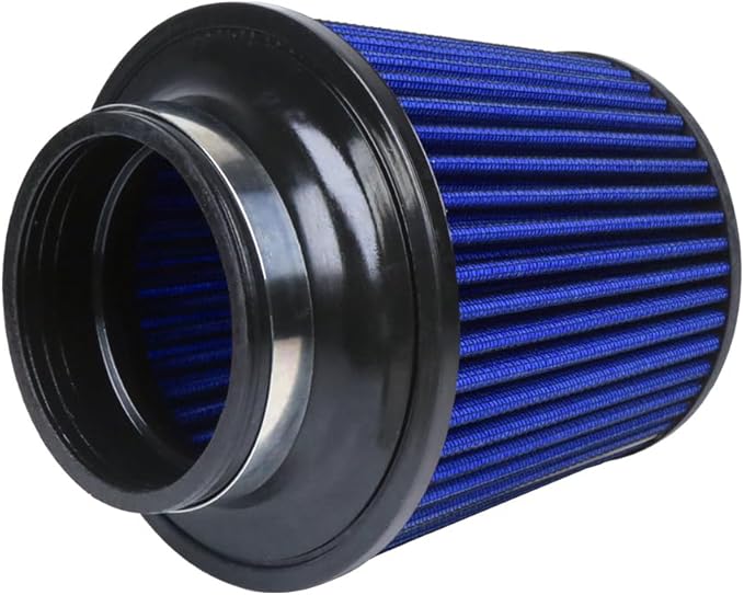 Kyostar Universal Carbon Fiber 3.5 Inch 89mm Air Intake Cone Filter Replacement Quality Dry Air Filter, Blue