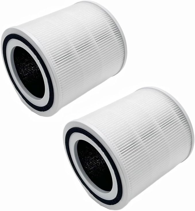 2 PACK TT-AP005 Replacement Filter Compatible with TaoTronics HEPA Air Purifier, 3-in-1 H13 True HEPA with High-efficiency Activated Carbon Pre-Filter