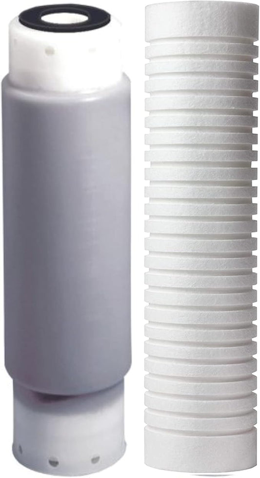 LWH-D Replacement Filter Set - Whole House 2 Stage Sediment - Rust & CTO Filters - 2.5" x 10 - Interchangeable with AP117 & AP110 Filter Models