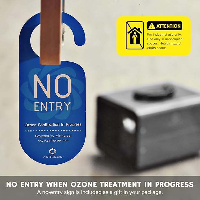 Airthereal MA10K-PRO SMART WiFi Ozone Generator - High Ozone Output Capacity Ozonator- Odor Remover, Deodorizer, Sterilizer - Adjustable Output and Timer Settings for Any Size Room - Black