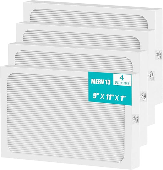 9 x 11 x 1 MERV 13 Replacement Dehumidifier Filter Compatible with Santa Fe Compact70, Ultra70, Element, Compact2, UA 65H dehumidifier Models (4Pack)