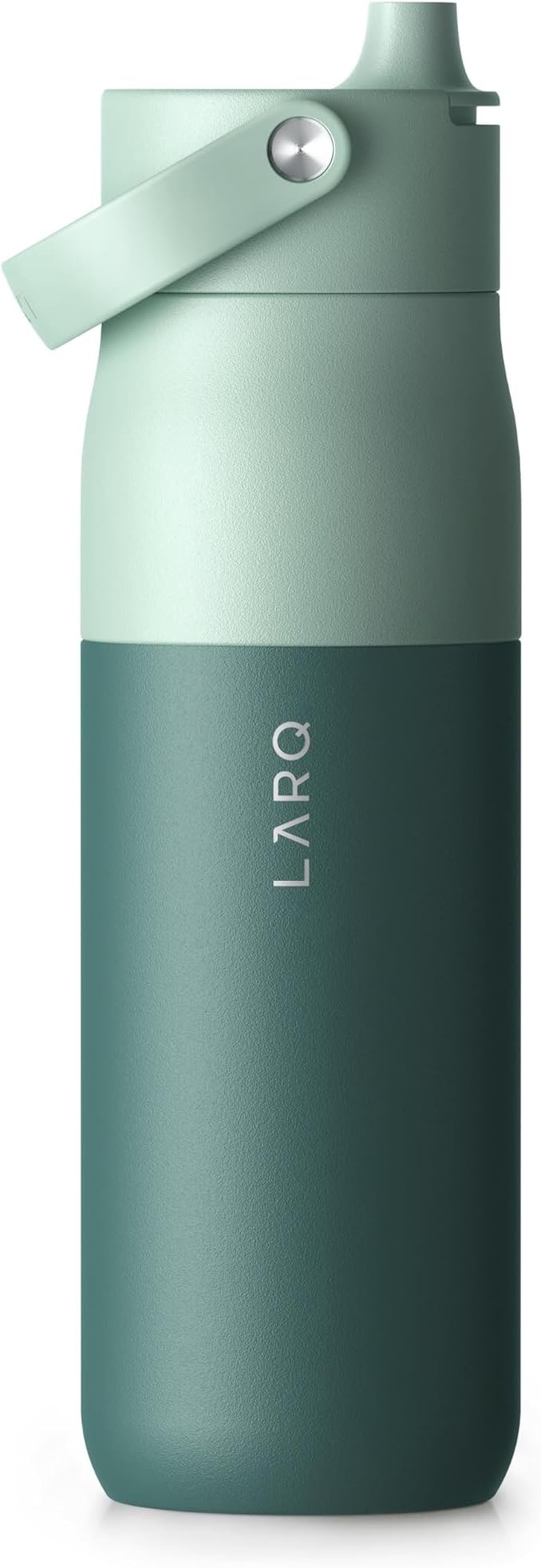 LARQ Bottle Swig Top 23oz - Insulated Stainless Steel Water Bottle With Built-In Silicone Handle | BPA Free | Reusable Water Bottle for Sports, Gym, and Travel, Eucalyptus Green