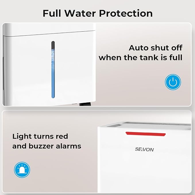 1500 Sq.ft Dehumidifier for Basement, SEAVON 21 Pint Dehumidifiers with Drain Hose for Home Large Room Bedroom Bathroom, Powerful Moisture Removal, Smart Humidity Control & Display, 24H Timer, 3 Modes