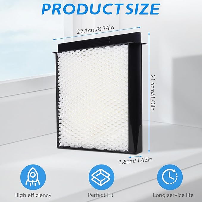 1040 Humidifier Filter for Aircare Essick Bemis MoistAir Humidifier - Replacement Wick Fit Models B40 3D6-100 5D6-700 7D6-100 D46-720 E27-000 E35-000 CM330 B23-810 MA0300 MA-0500 (4 Pack)